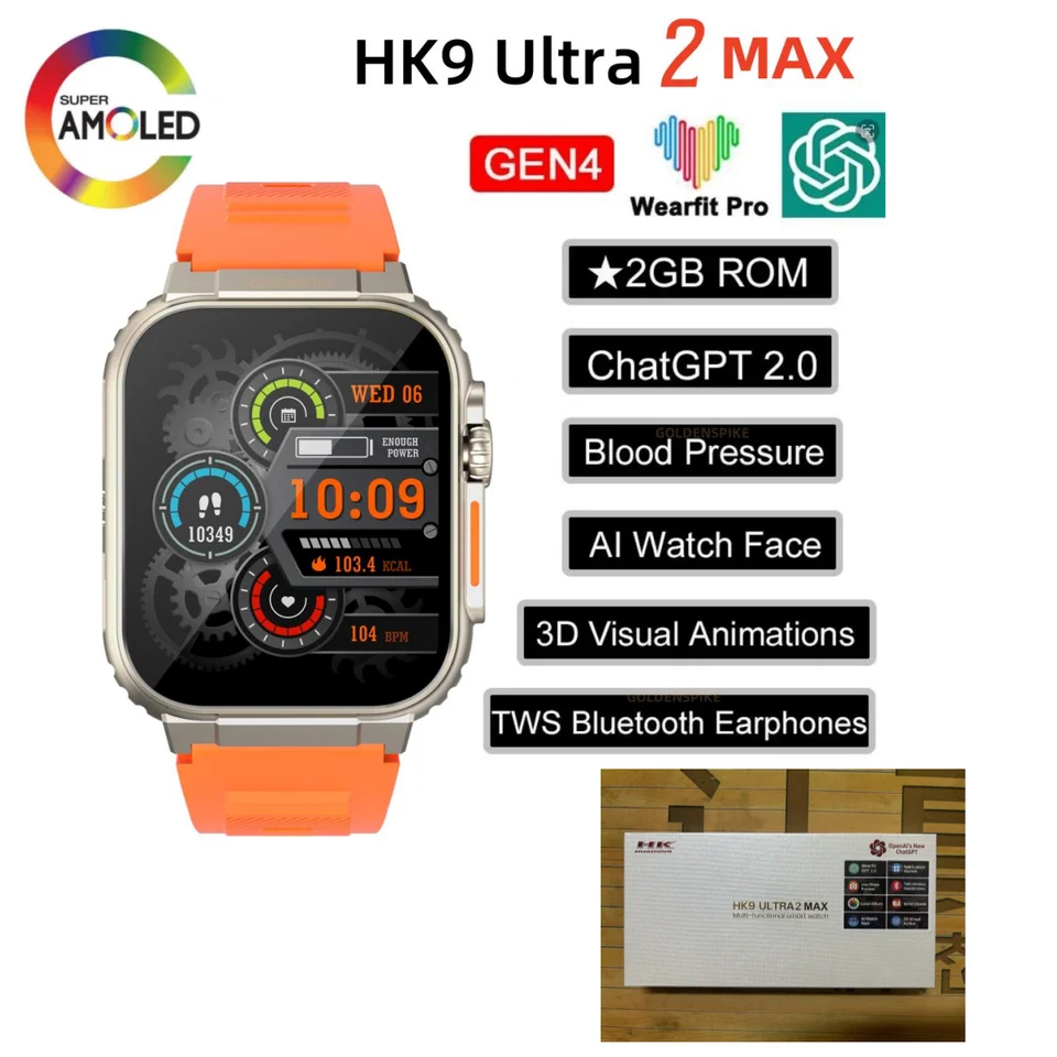 HK9 Ʈ 2 ƽ 4  AMOLED Ʈ ġ, 2GB ROM..