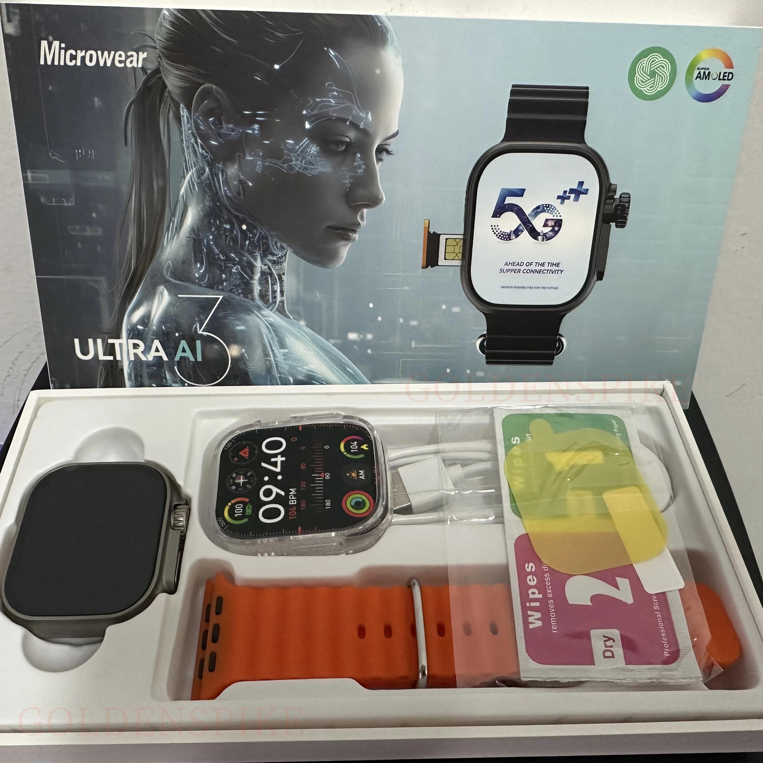 Microwear AI3 Ultra Smartwatch 4G ȵ̵ Amoled..