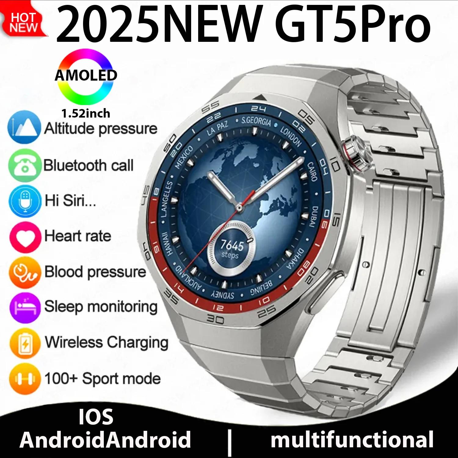 2025New GT 5 Pro Ʈ ġ  AMOLED ȭ SmartW..