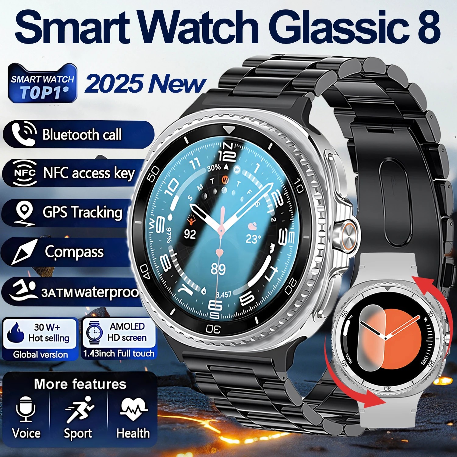 ġ 8 Ʈ Ŭ GPS ħ NFC Ʈġ 46mm ..