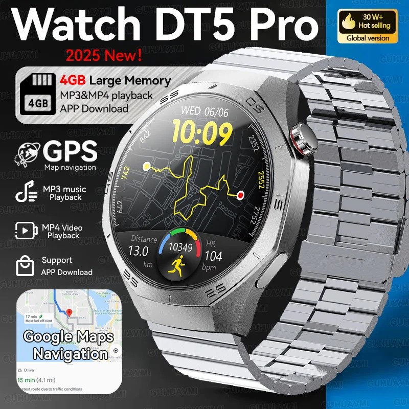 GUHUAVMI ð DT5 Pro 4GB ޸ SmartWatch GPS ..