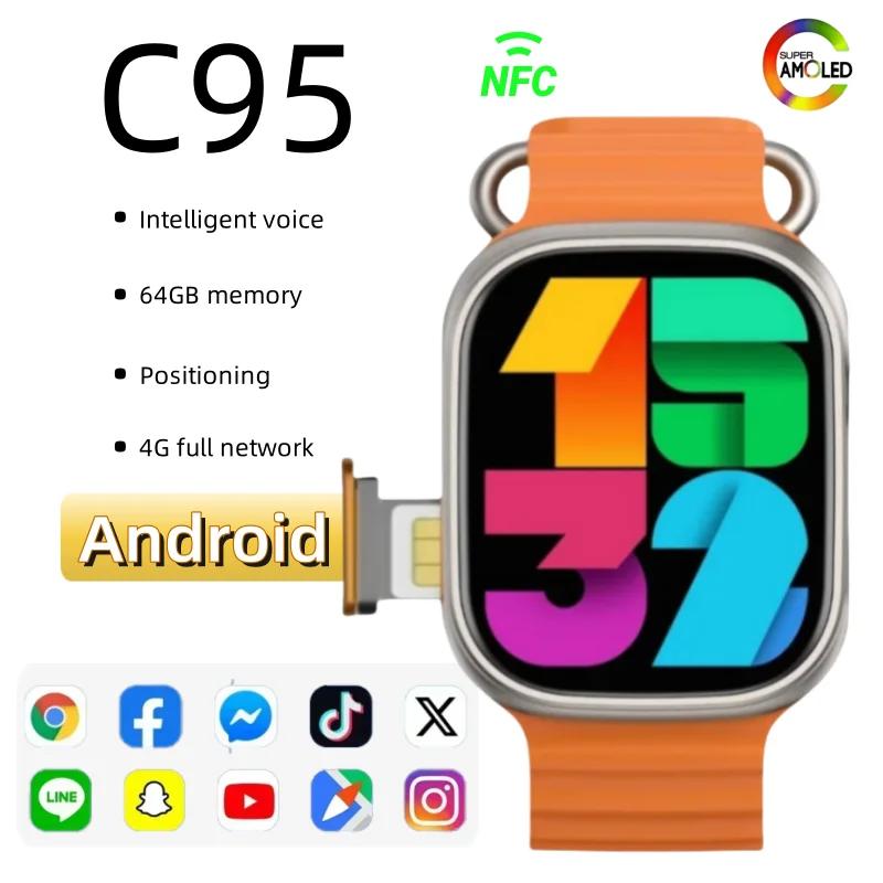 C95 Smartwatch 4G/5G Andorid 9.0 800W WIFI GPS ġ..