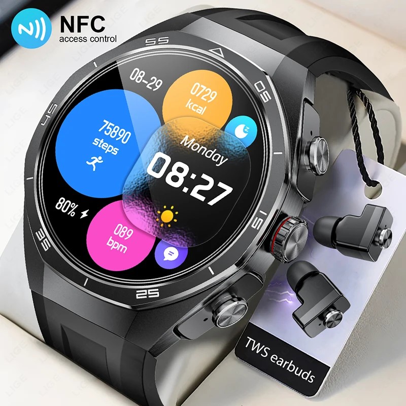 LIGE 2025 Ʈġ & ̾ TWS 2-in-1 ̾ NFC..