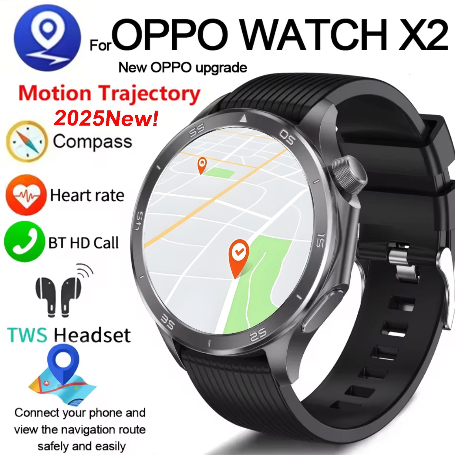 2025 ǰ OPPO Watch X2 Ʈġ  AMOLED..
