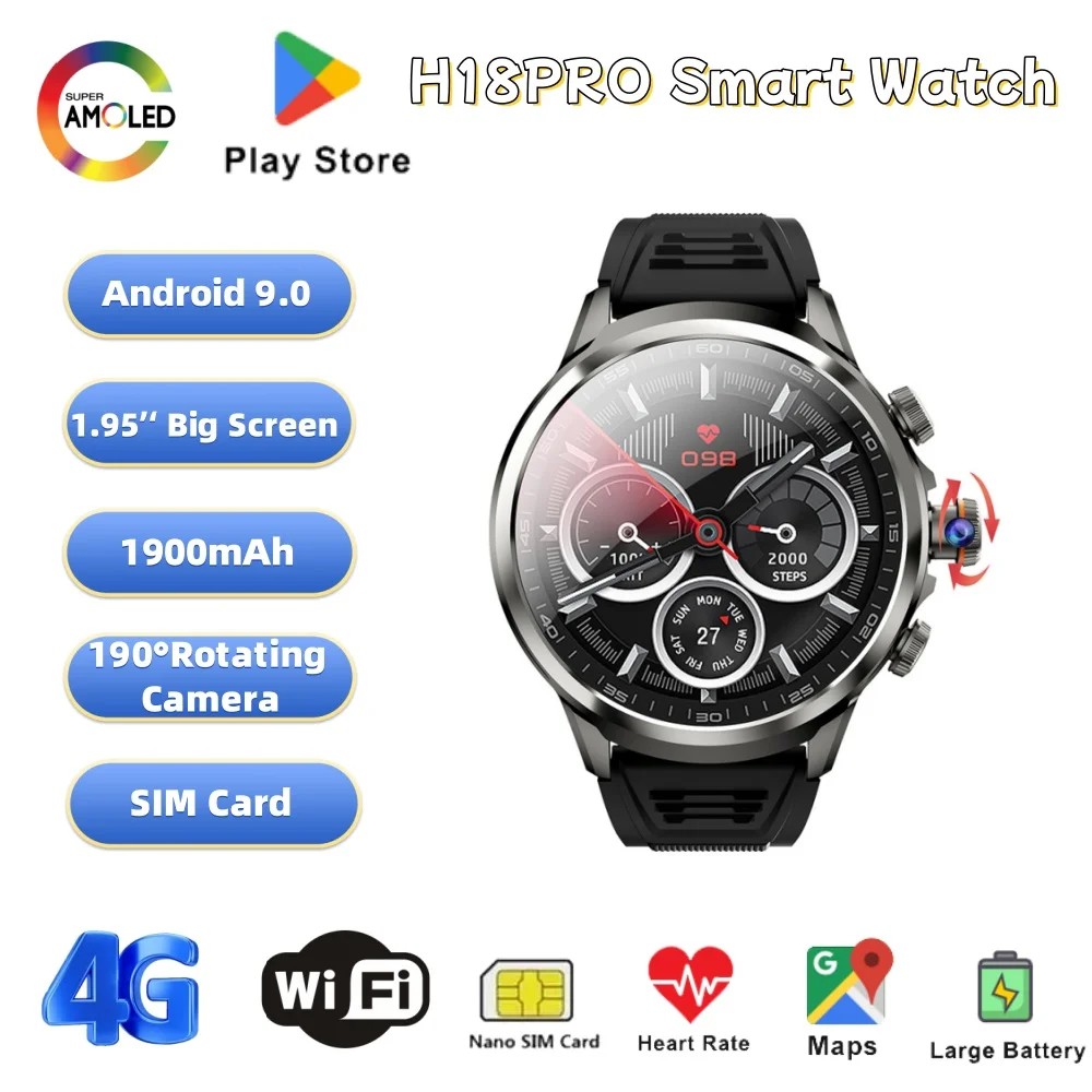 H18pro ����Ʈ��ġ 1.95��ġ ��ȭ�� HD ���÷��� 4G SIM..