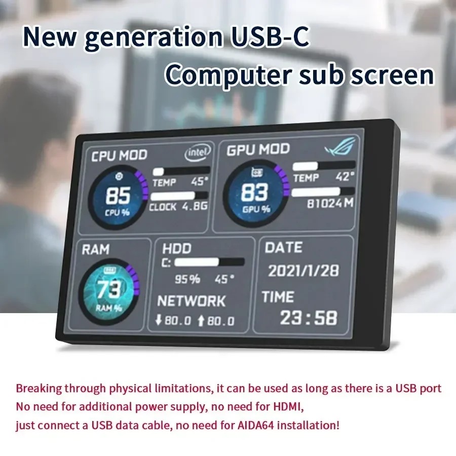 3.5��ġ �̴� ��ǻ�� ���� ȭ�� IPS USB..