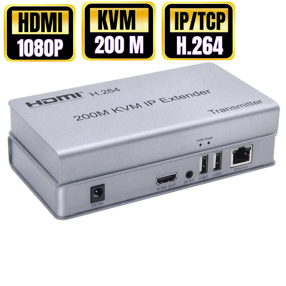 RJ45 ̴ Cat5e Cat6 ̺  200M HDMI KVM I..