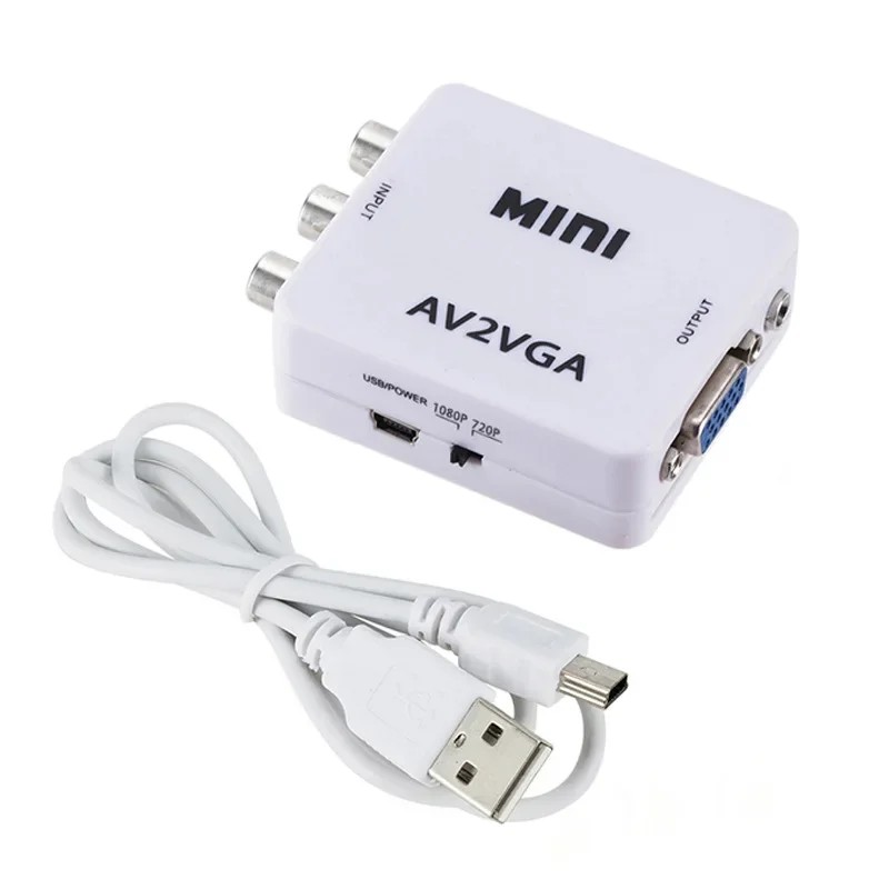 AV-VGA ȯ 1080P ̴ RCA-VGA  (3.5mm..