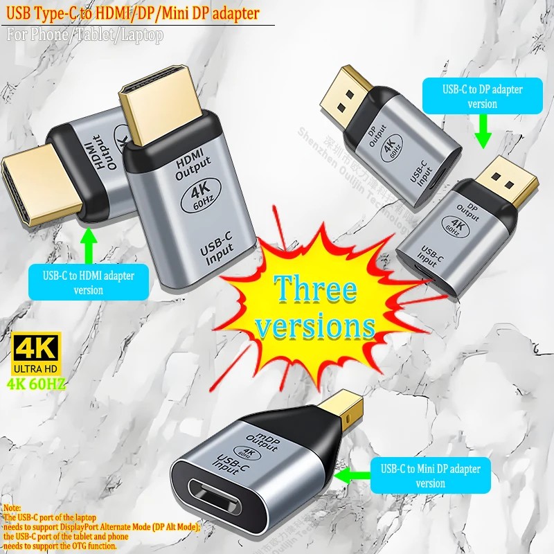 USB-C to HDMI/DP/Mini DP , ..