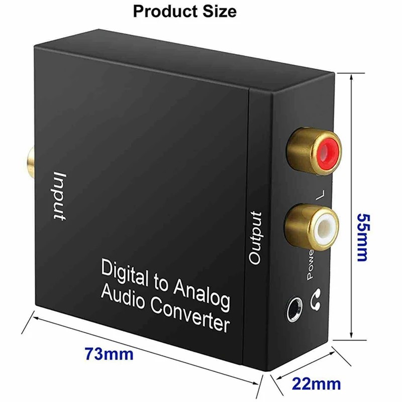 Audio Converter Portable 3.5mm Jack Coaxial Optical..