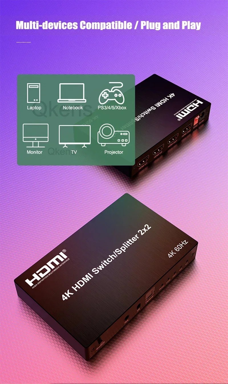 4K 60Hz HDMI2.0 2x2 HDMI ġ й..